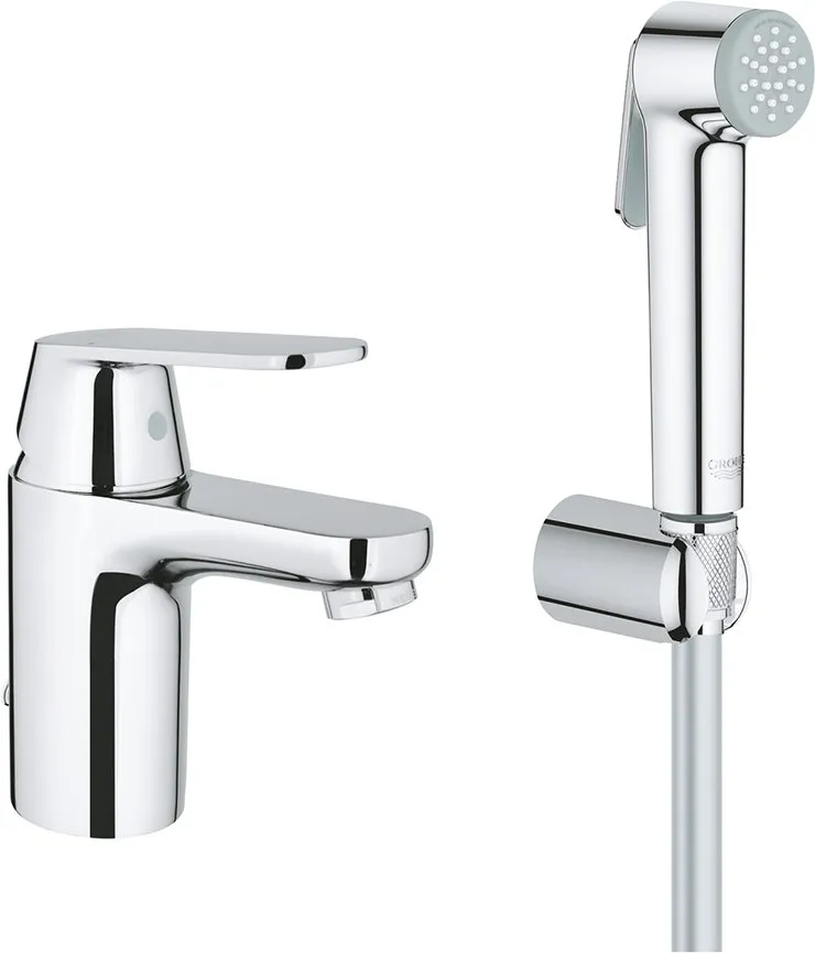 Смеситель для раковины с душем GROHE Eurosmart Cosmopolitan с минибиде лейкой, хром (арт. 23125000)