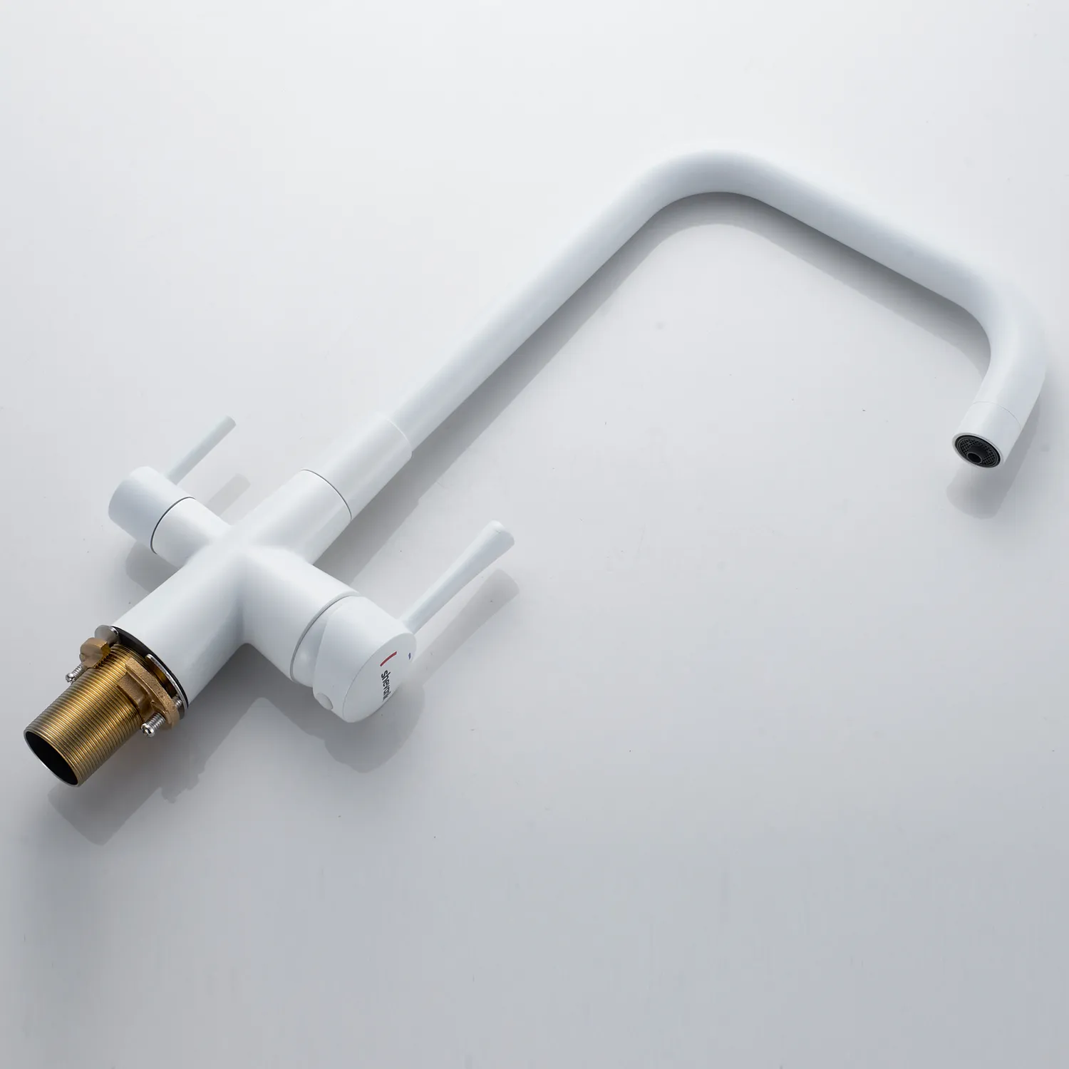 Смеситель для кухни с подключением фильтра Shevanik S528C, белый