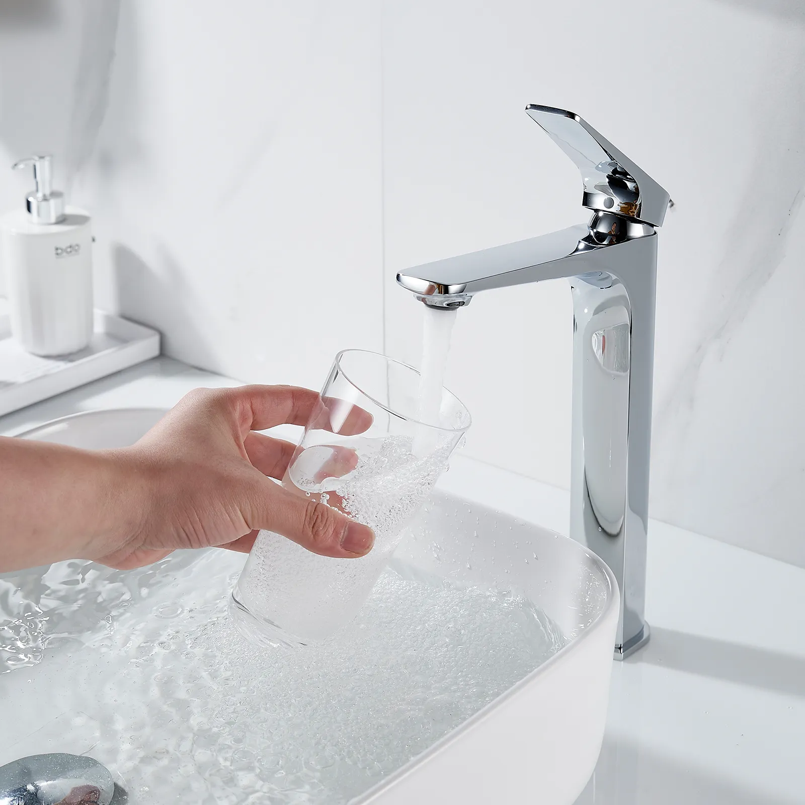 Смеситель для раковины высокий Shevanik S4211, хром