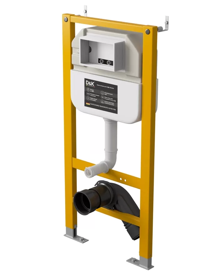 Комплект D&K Унитаз подвесной безободковый DT1396016, Инсталляция DI8050127, Клавиша смыва DB1499002, матовый хром (DS1391626)