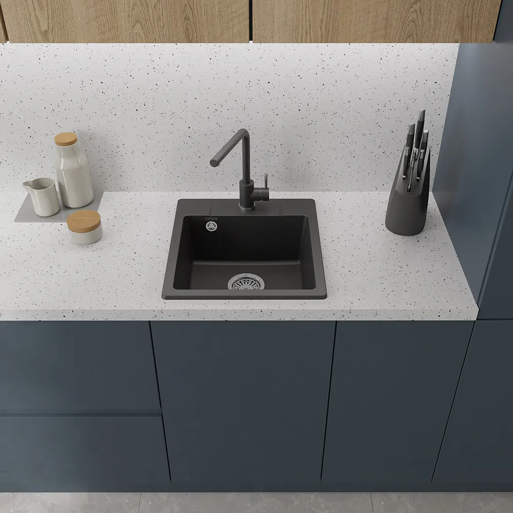 Смеситель для кухни GranFest Z-5411, черный