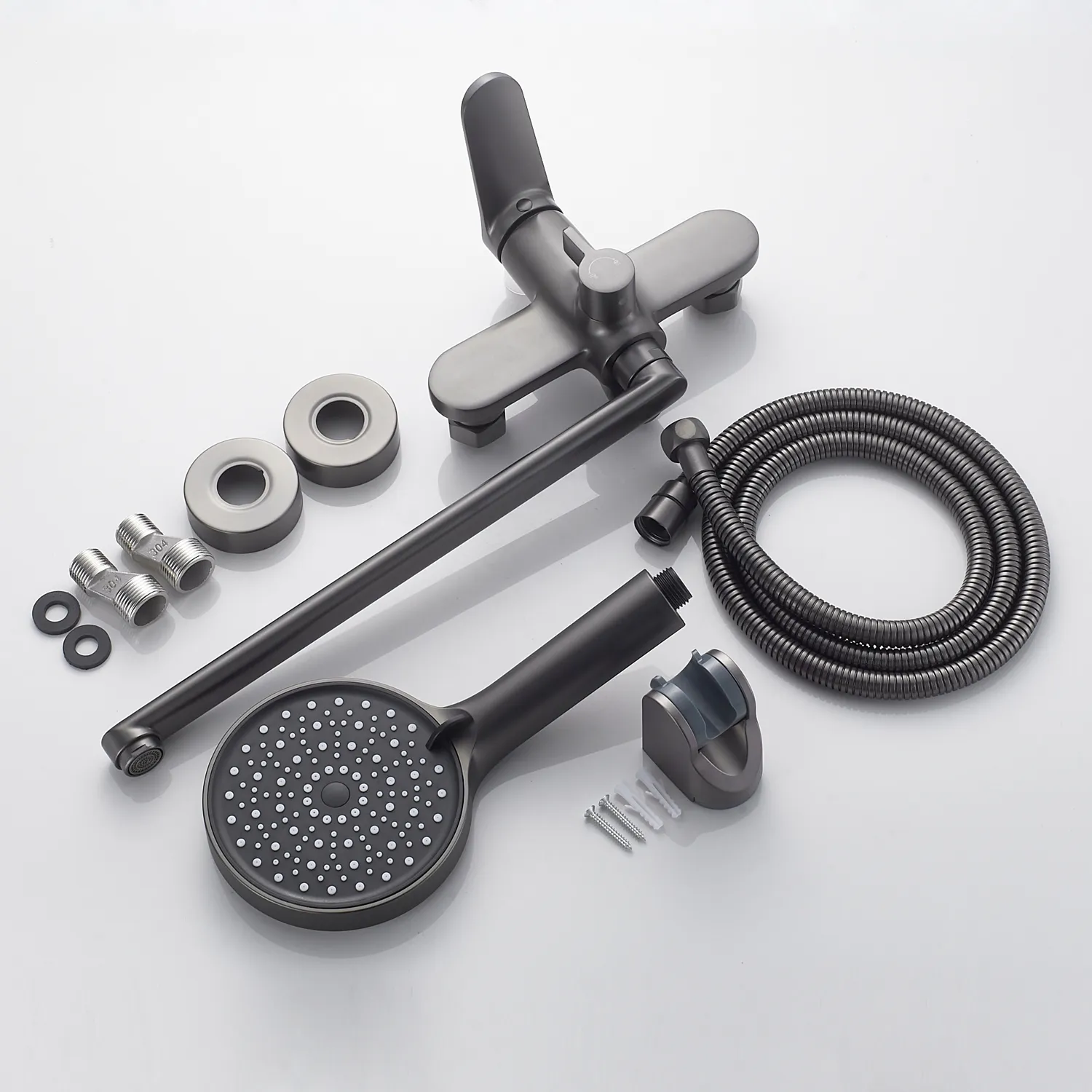 Смеситель для ванны Shevanik S4322T, оружейная сталь