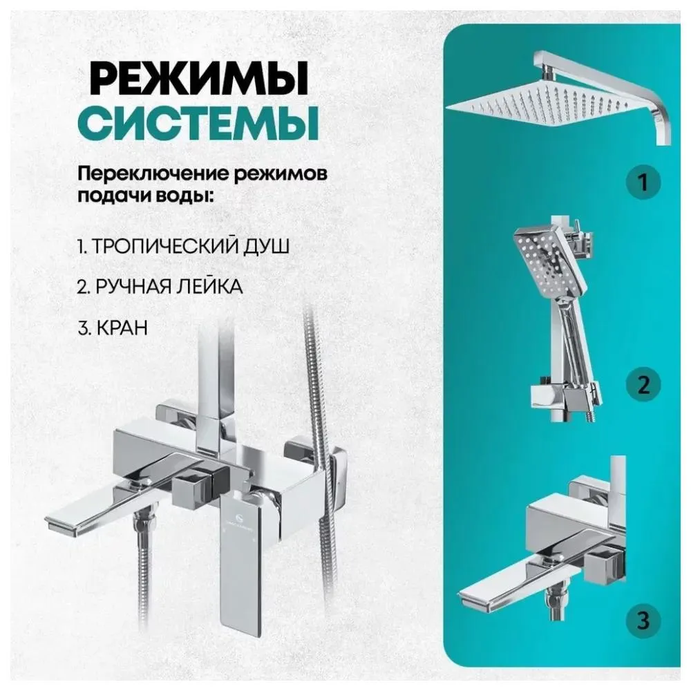 Душевая система Grocenberg GB7008CR, хром