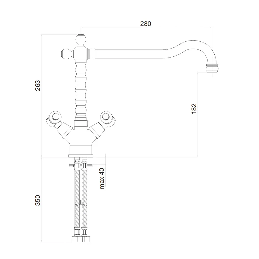 Смеситель для кухни Fiore COLONIALE 02ZZ0644, бронза