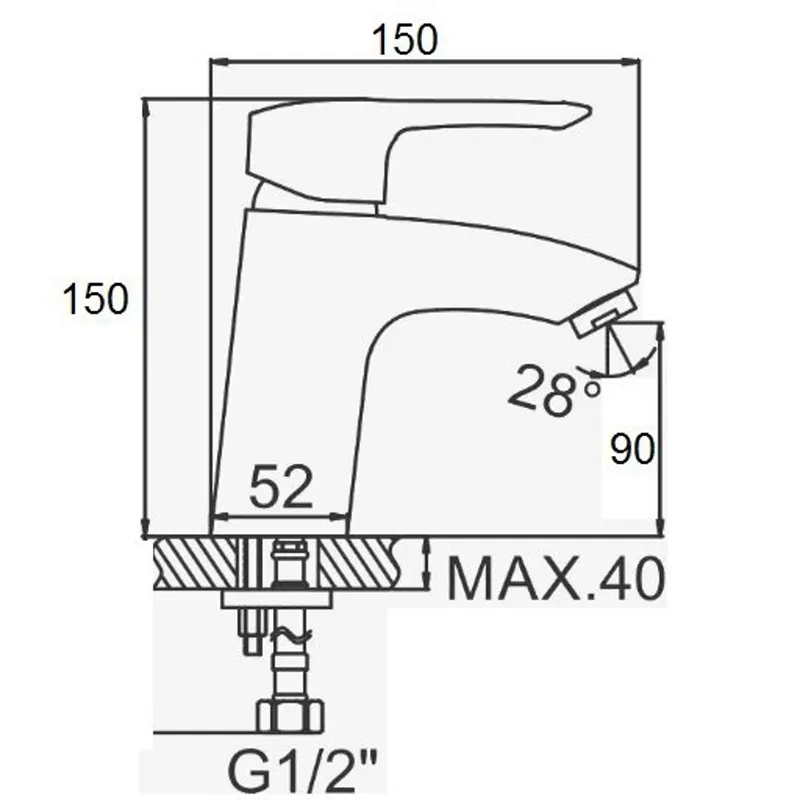 Смеситель для раковины D-Lin D110404, хром