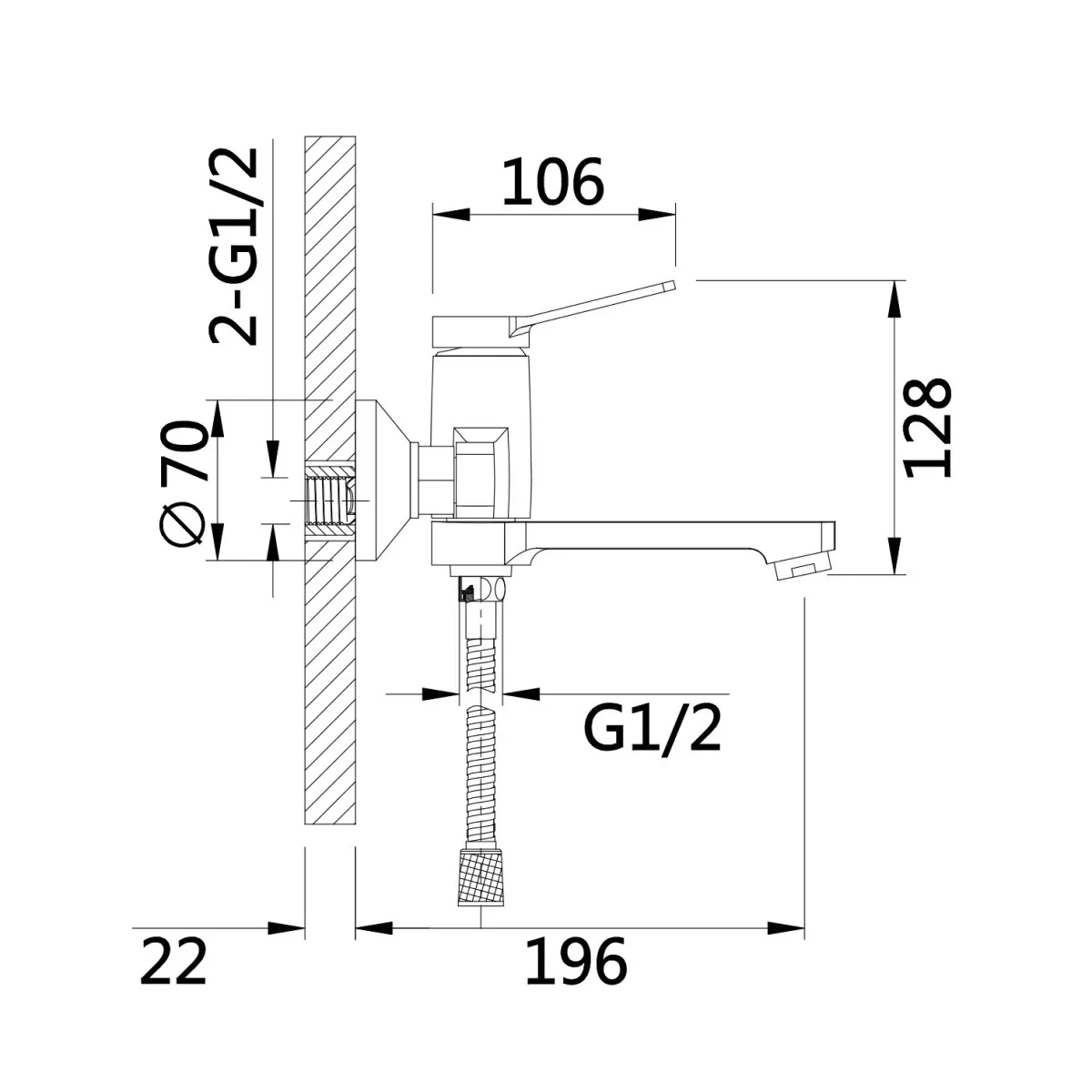 Смеситель для ванны D-Lin D130364, хром