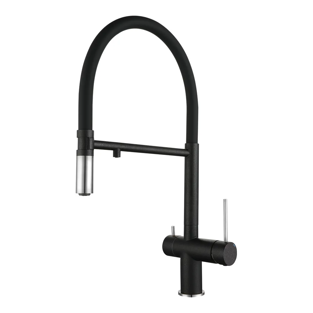 Смеситель для кухни с подключением фильтра Rivelato Adria 1523517, антрацит/хром