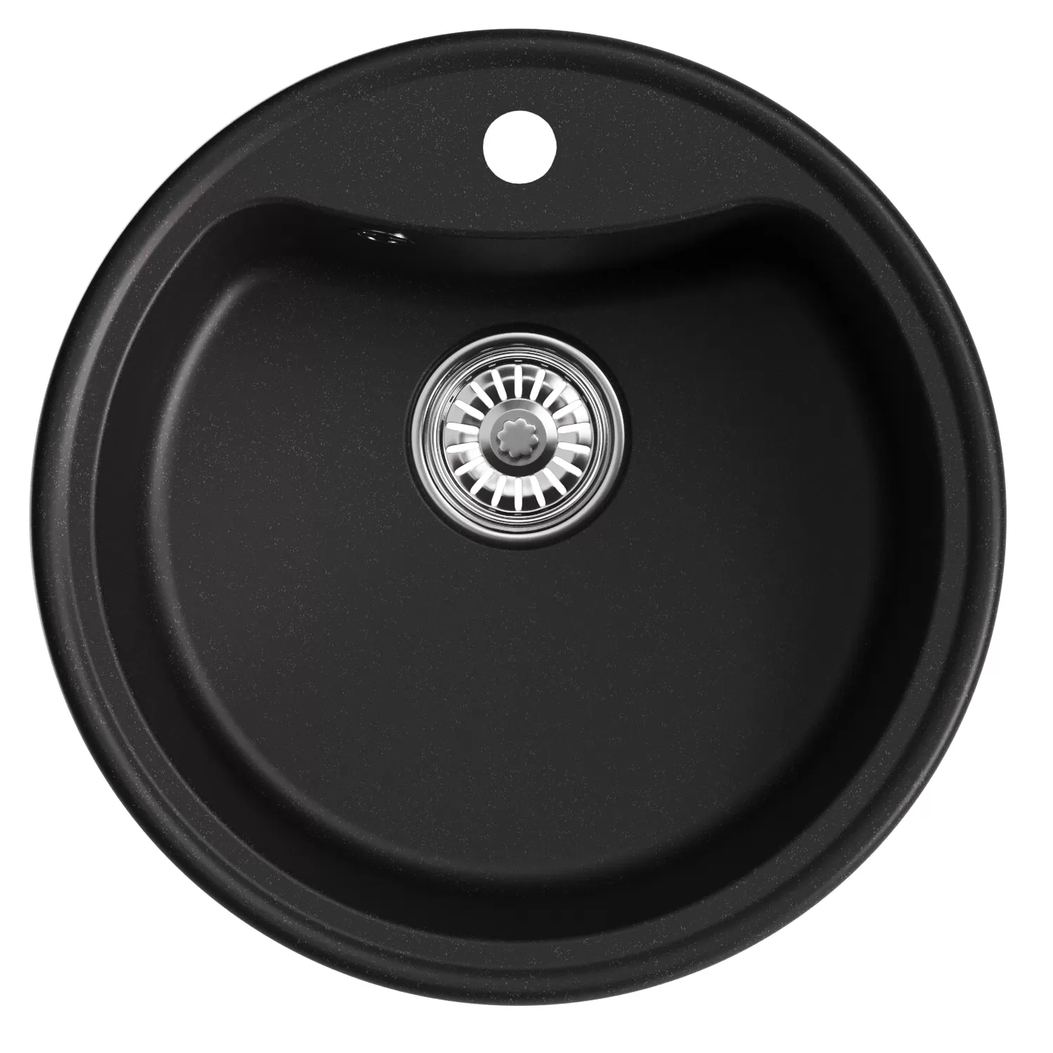 Мойкa MIXLINE ML-GM09 круглая  ультра-черная  (344) 510 мм (глуб. чаши 190) NEW (551805)