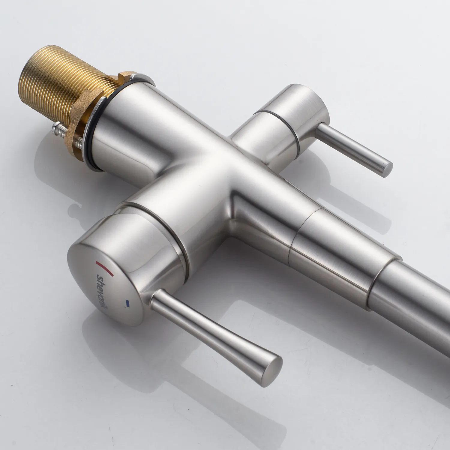 Смеситель для кухни с подключением фильтра Shevanik S428L, сатин