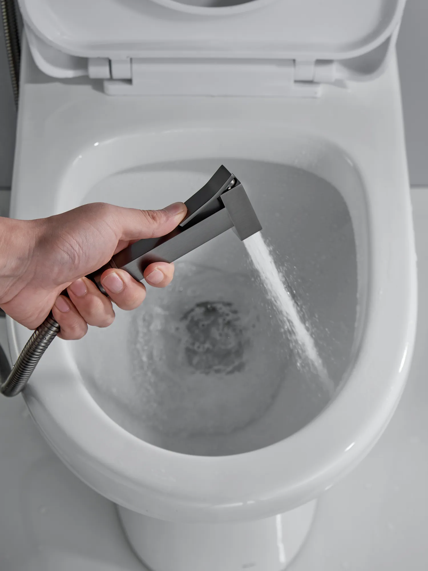 Гигиенический душ со смесителем Rose R2805T, оружейная сталь