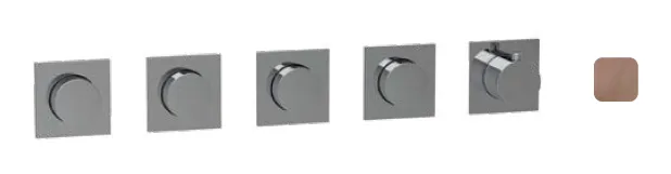 Смеситель для душа Almar Modular Push, на 4 потребителя, Copper Brushed PVD (E180490.CO)