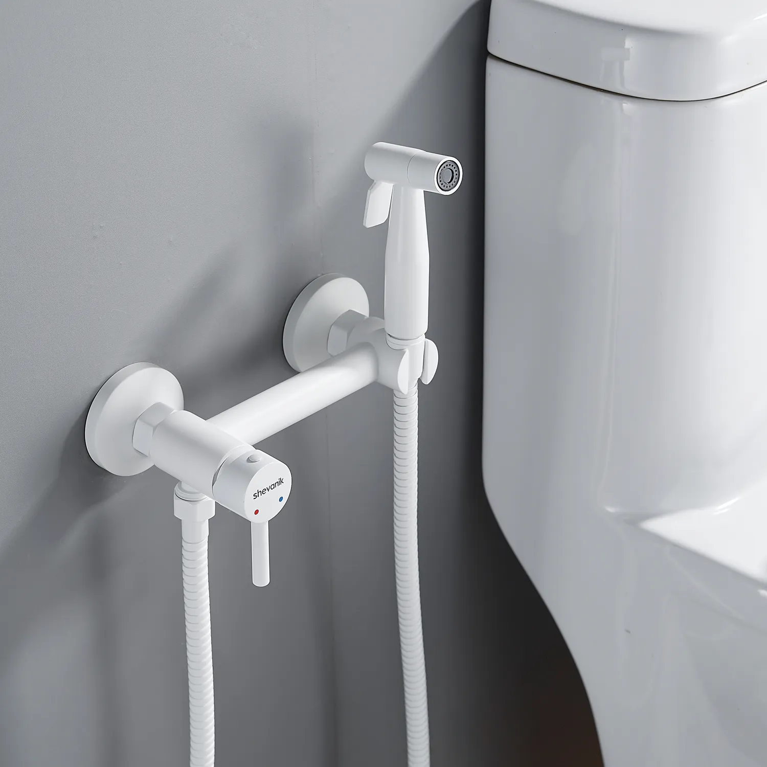 Гигиенический душ со смесителем Shevanik S107C, белый