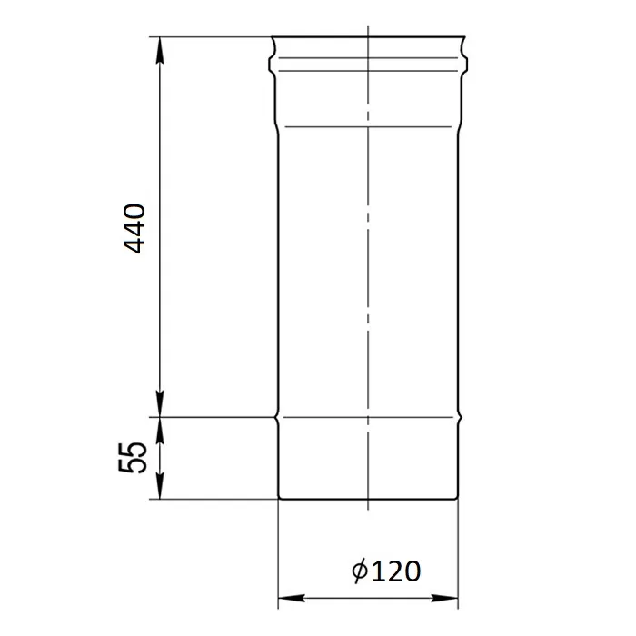 Труба 0,5м Ferrum GS (430/0,5 мм) Ф120