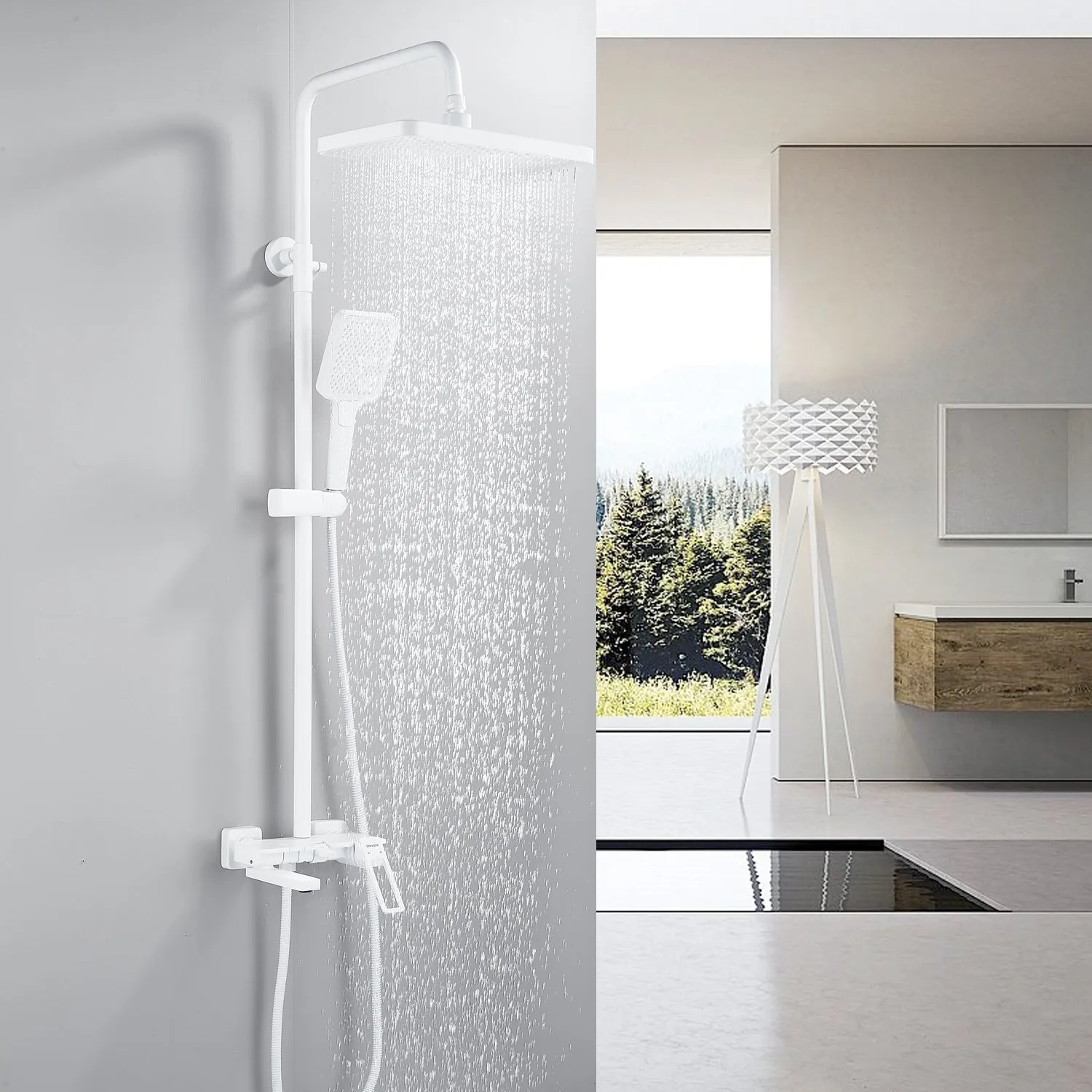 Душевая система Shevanik S6826C, белый