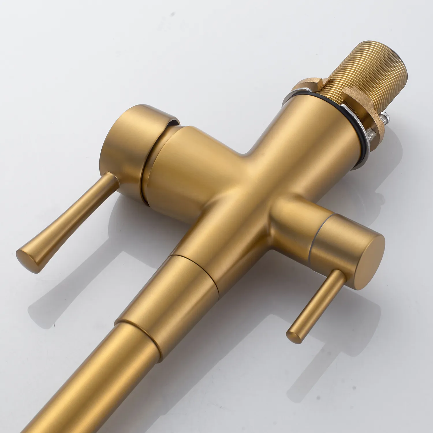 Смеситель для кухни с подключением фильтра Shevanik S528G, золотой сатин