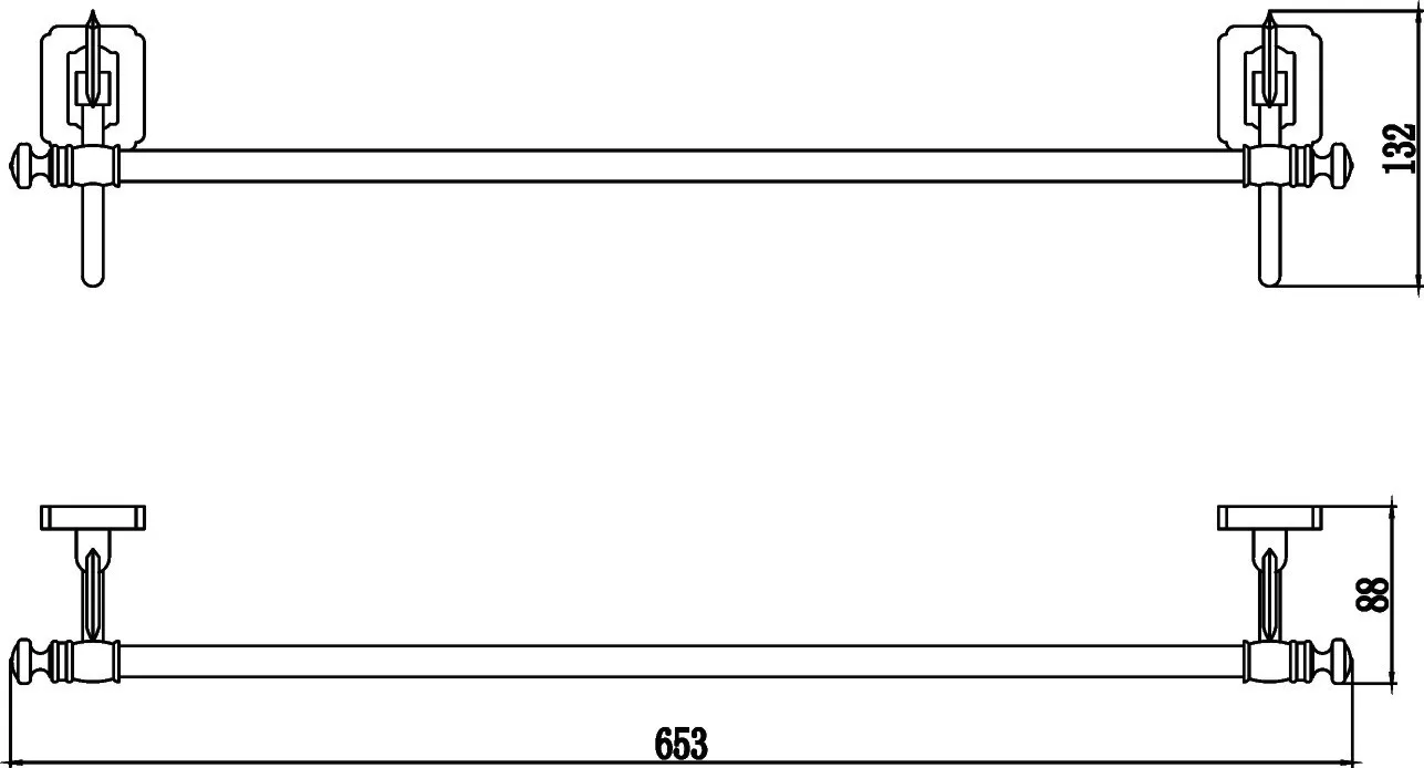Держатель Savol для полотенец прямой 60 см (S-006424)