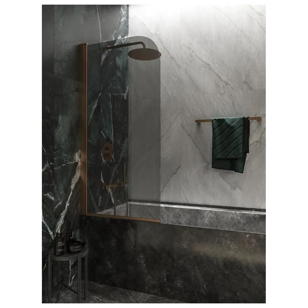 Шторка на ванну распашная Knotlor BS070TG0RB 140х70, бронза