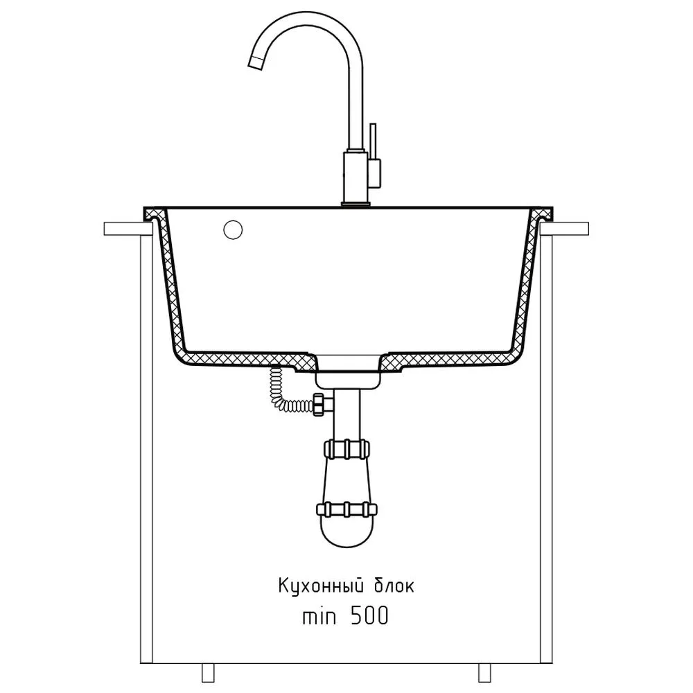 Кухонная мойка GranFest URBAN 4550, песочный