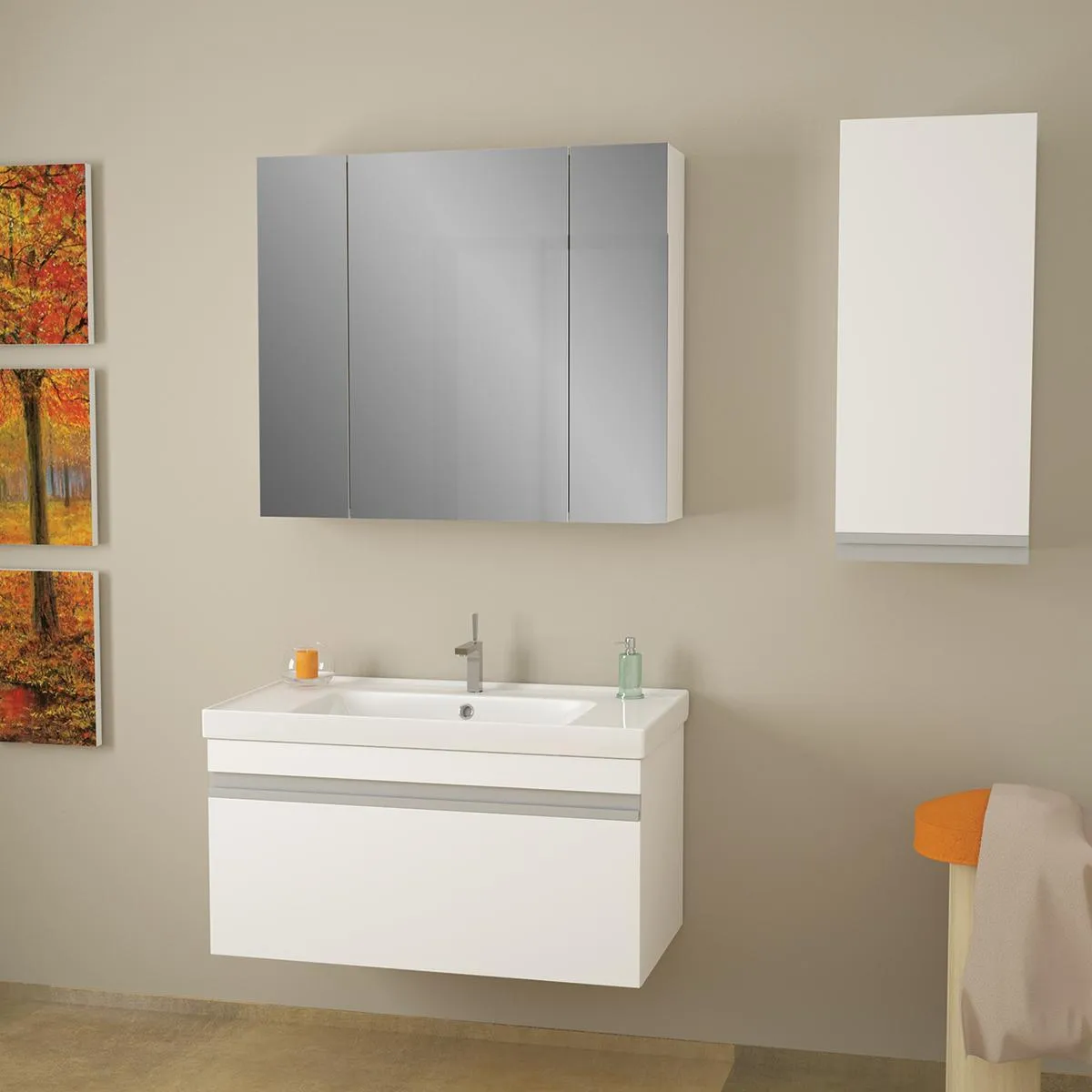 Тумба под раковину подвесная Dreja Grace 70 см, белый