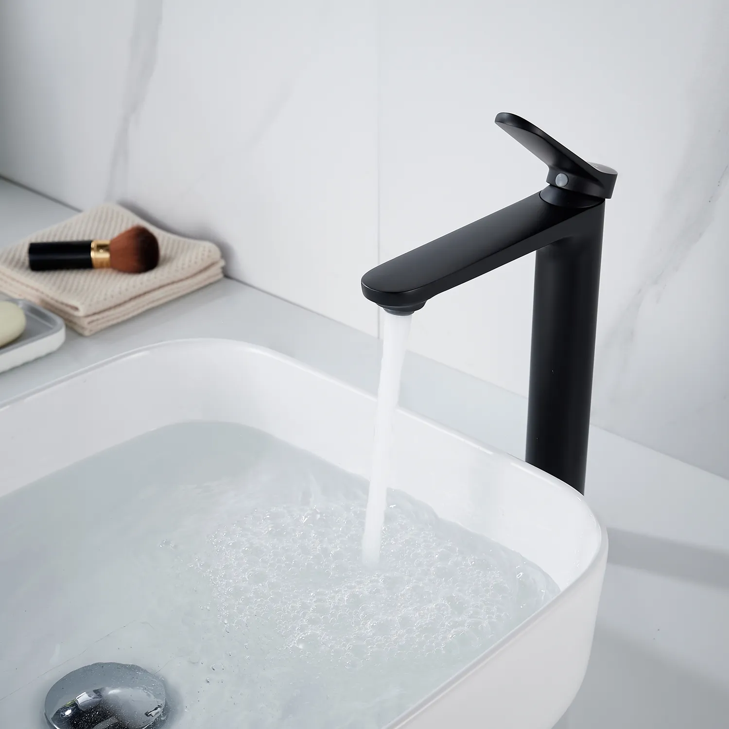 Смеситель для раковины высокий Shevanik S4311H, черный