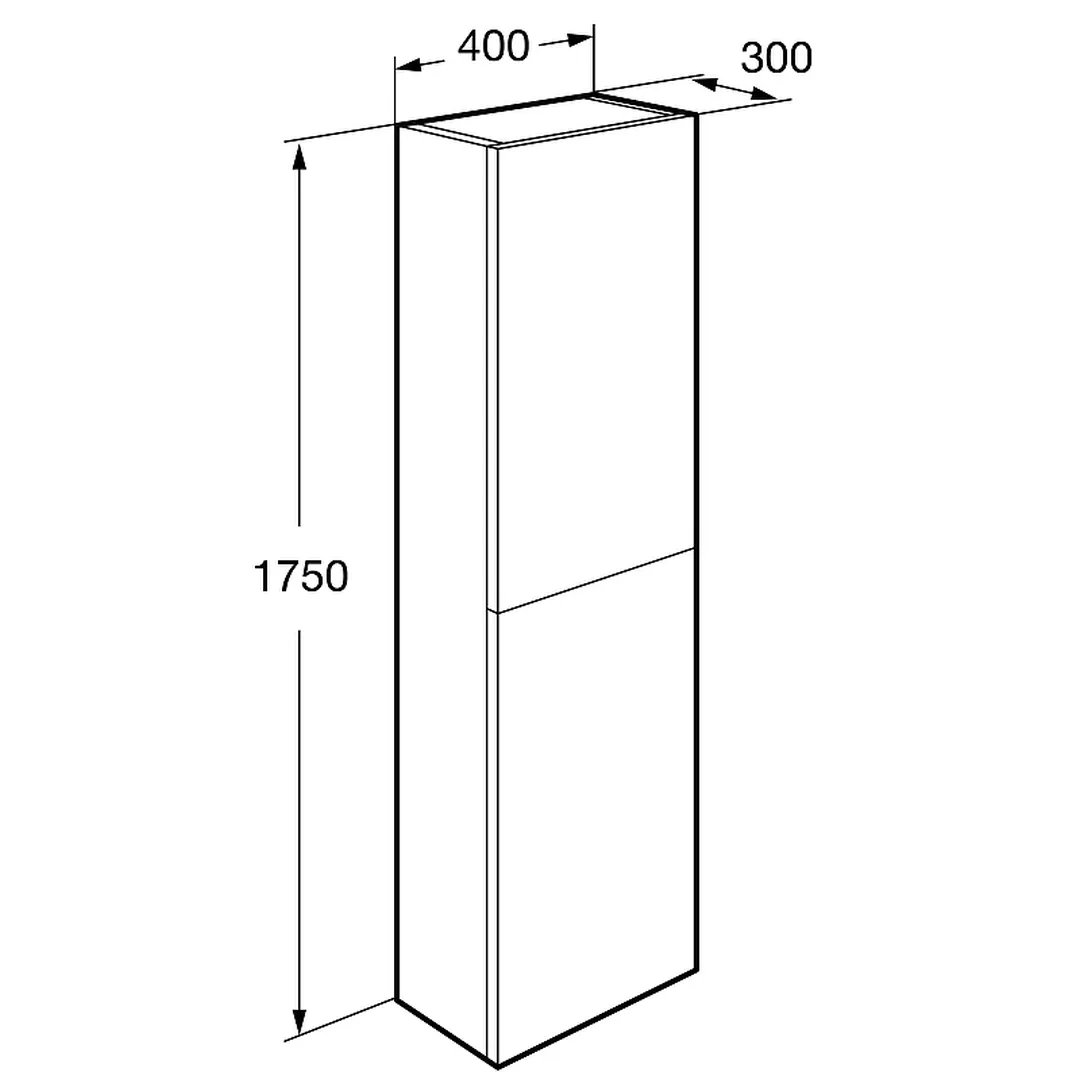 857635510 Roca ONA реверсивная шкаф-колонна 1750 мм, 400x300x1750 мм, бежево-серый матовый