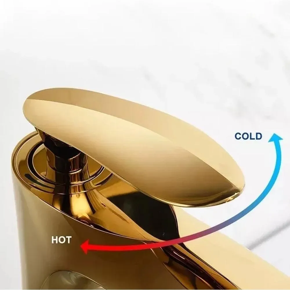 Смеситель для раковины Grocenberg GB2001GO, золото