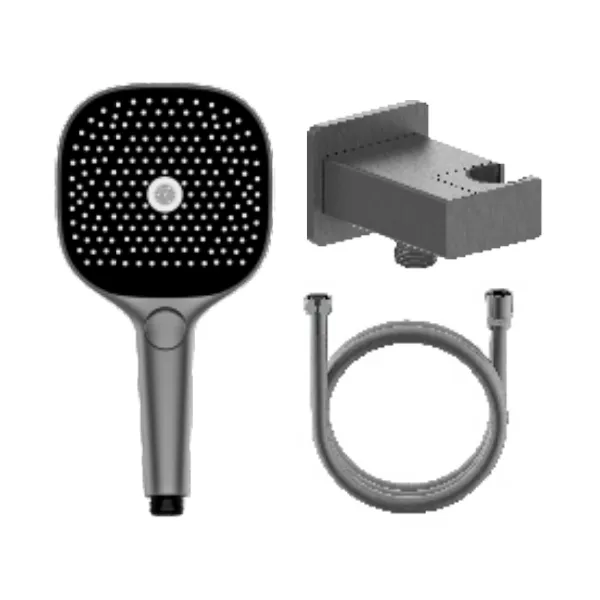 Лейка для душа с держателем (с подключением шланга) и шлангом Raglo R476.40.09, графит