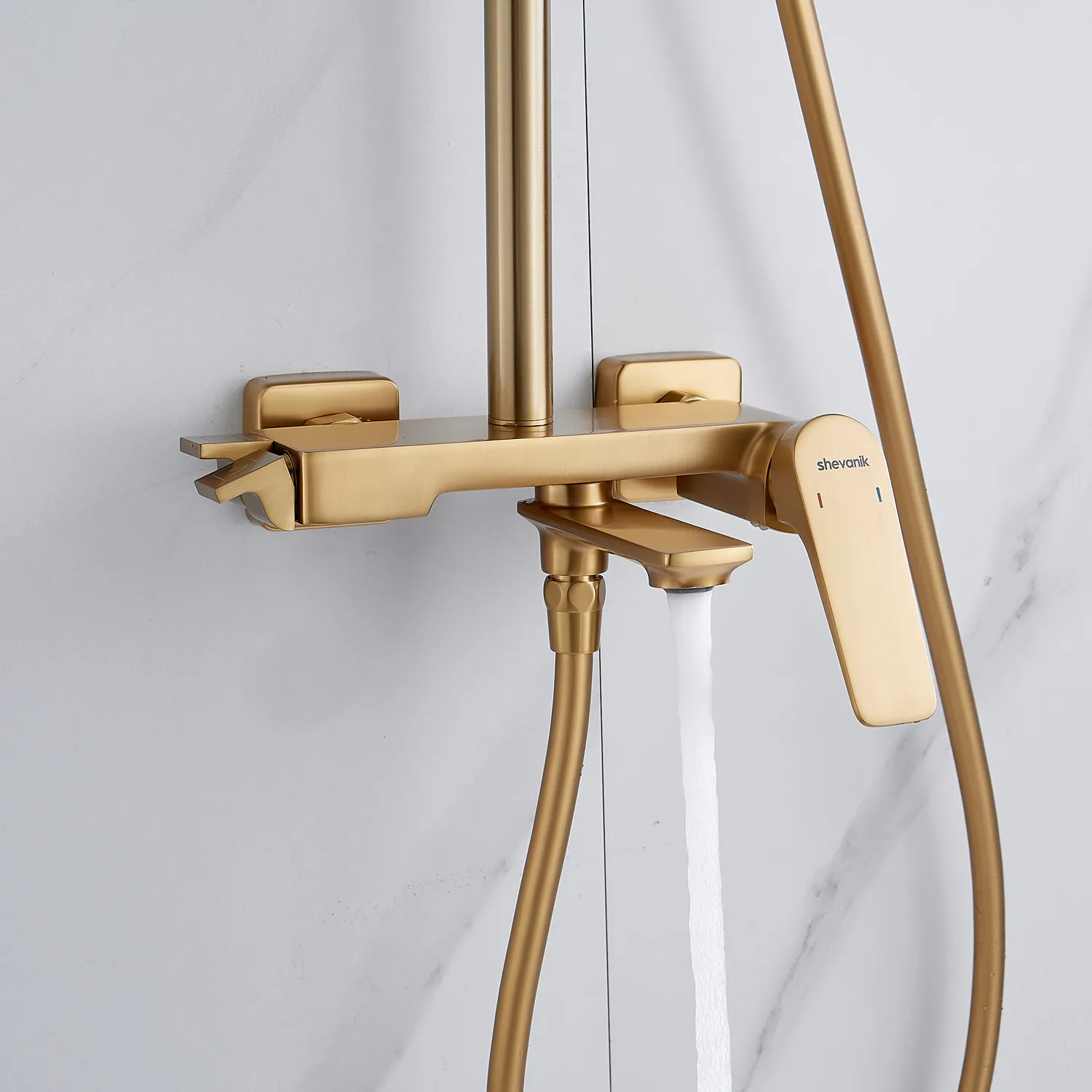 Душевая система Shevanik S4226G, золотой сатин