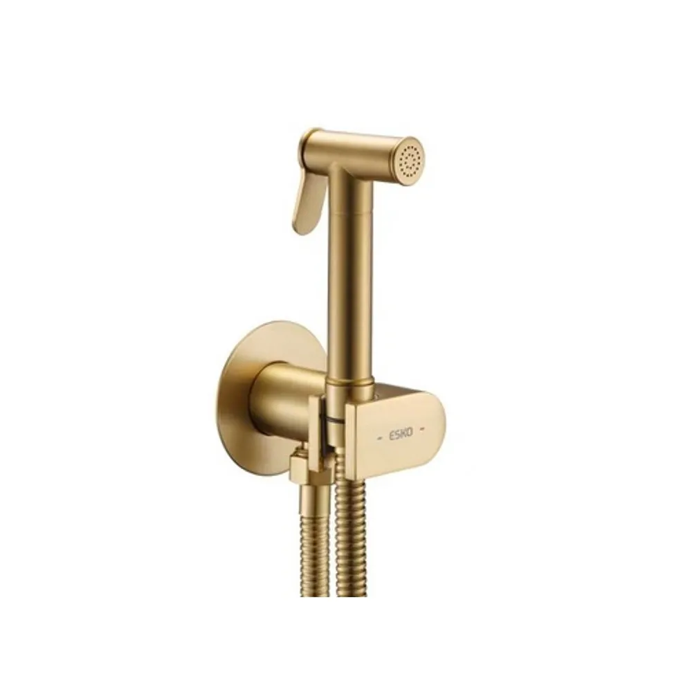 Гигиенический душ со смесителем ESKO SMH03Gold, золотой сатин
