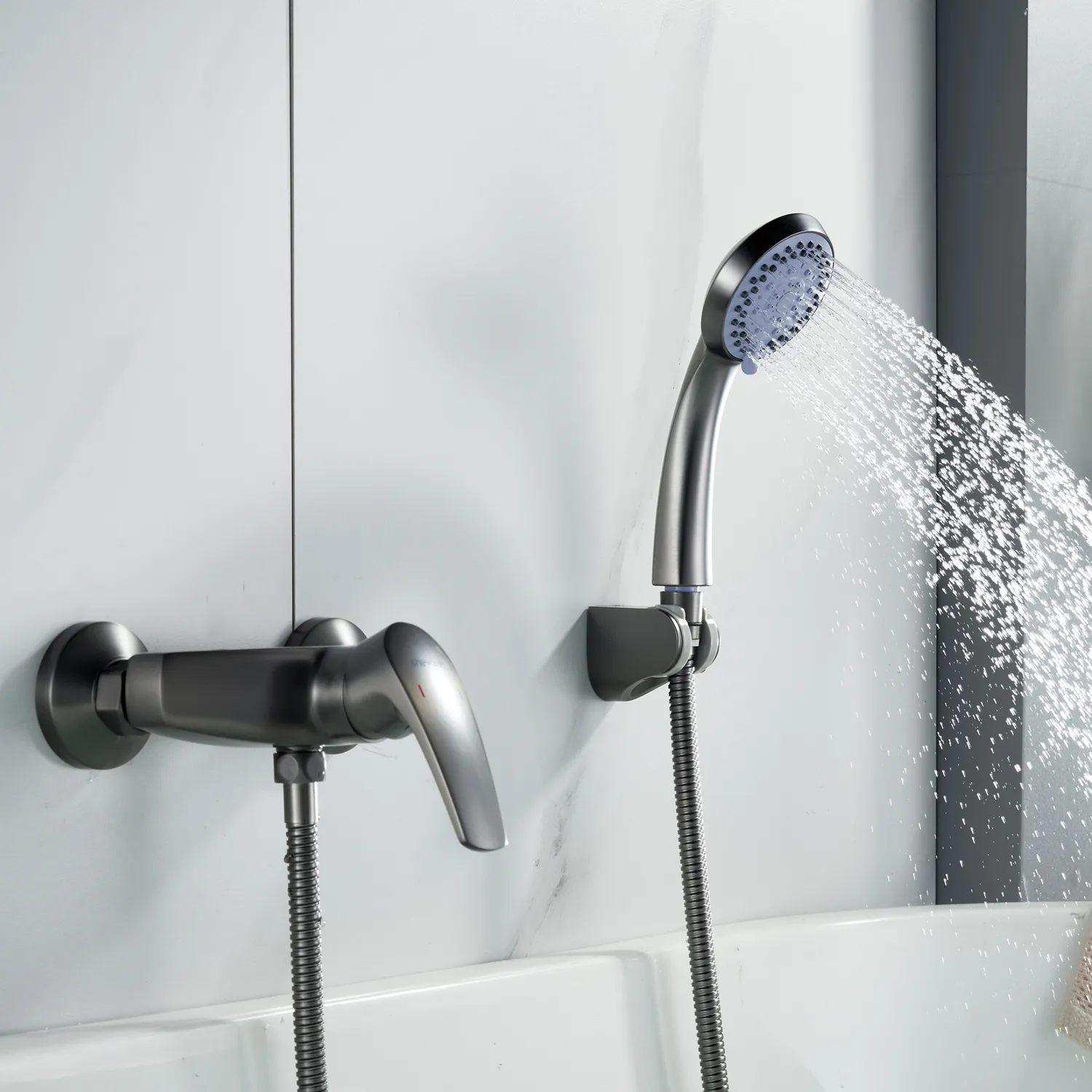 Смеситель для душа Shevanik S5016T, оружейная сталь