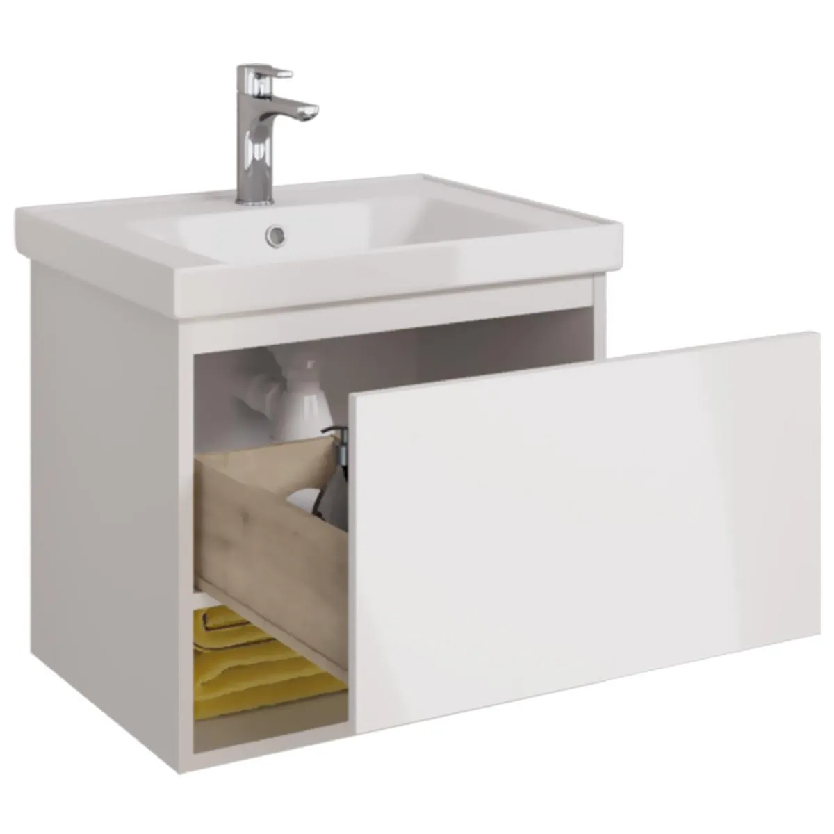 Тумба под раковину подвесная Dreja Perfecto 60 см, белый