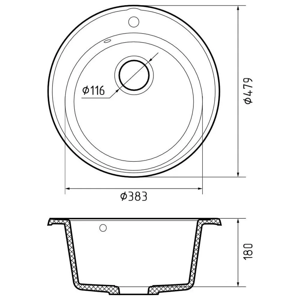 Кухонная мойка GranFest QUARZ 8, черный