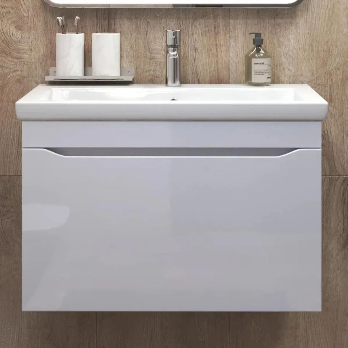 Тумба с раковиной подвесная VIGO Grani 166, 80 см