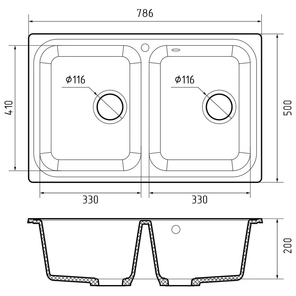 Кухонная мойка GranFest STANDART 780K, терракот