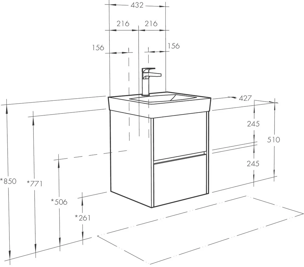 Тумба под раковину Aquaton Сканди 45 белая, дуб рустикальный 1A251601SDZ90