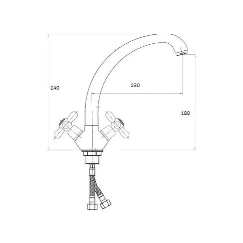 Смеситель для кухни D-Lin D153810-B, хром