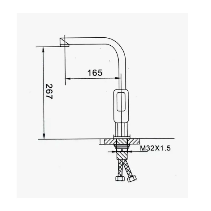 Смеситель для кухни D-Lin D155366-C, белый/хром