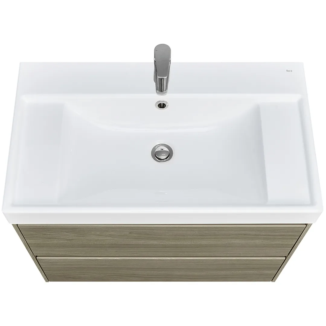 857630511 Roca ONA модуль для раковины 800 мм, 785x450x565 мм, с 2 ящиками, темный вяз