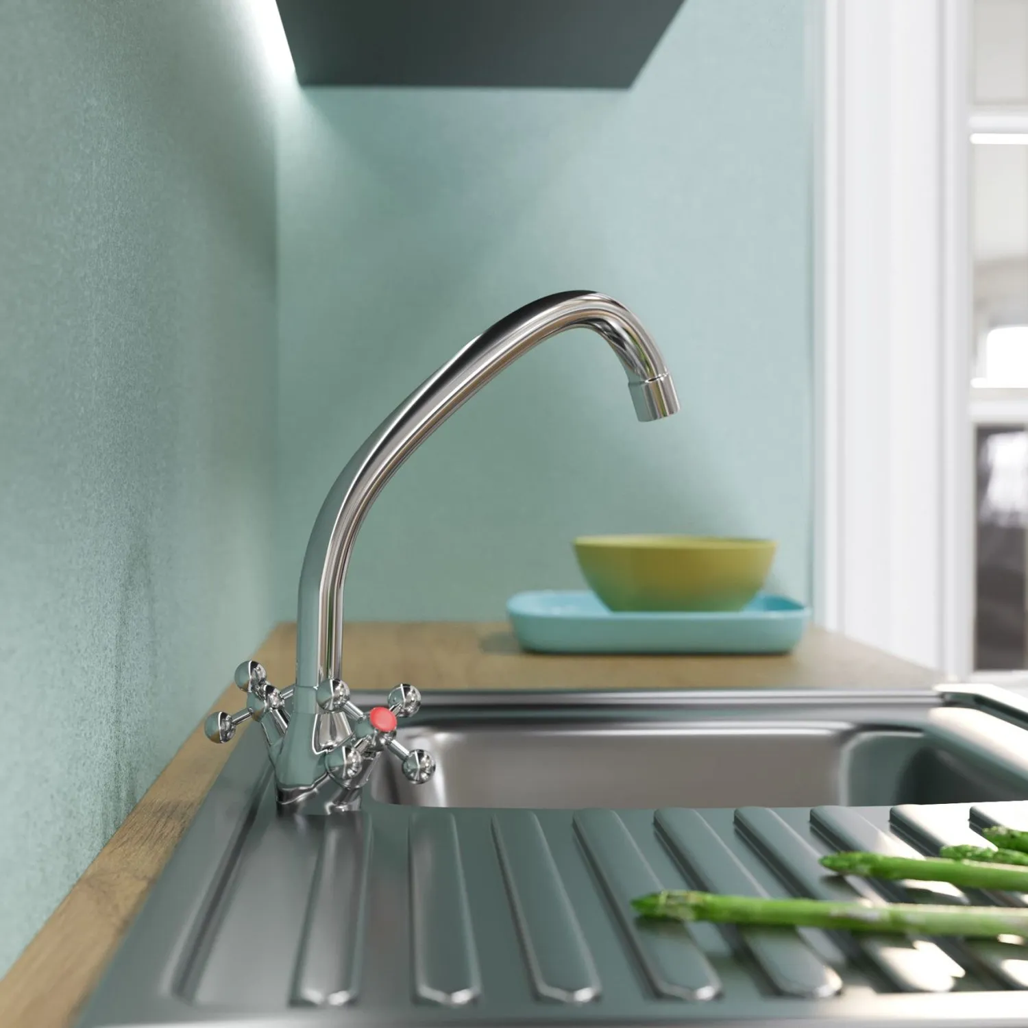 Смеситель для кухни MIXLINE ML07-032 высокий излив (522133)