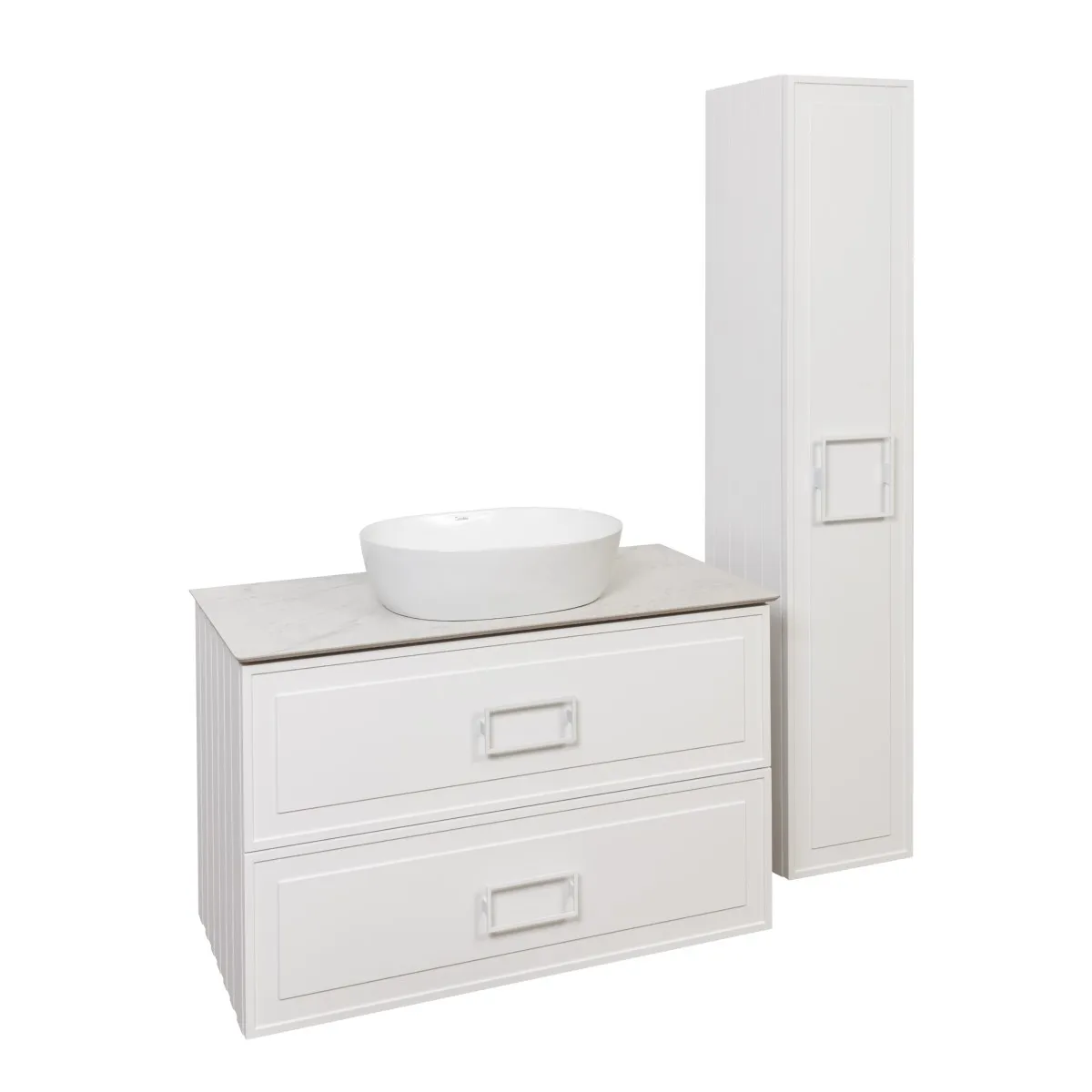 Тумба под раковину подвесная La Fenice Cubo TWIN FNC-01-CUB-B-100-2, белая