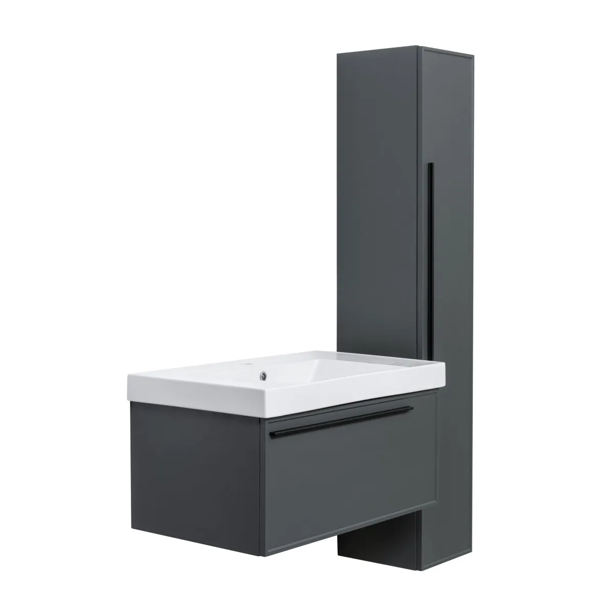 Тумба под раковину подвесная La Fenice Elba FNC-01-ELB-G-80, серо-зеленая