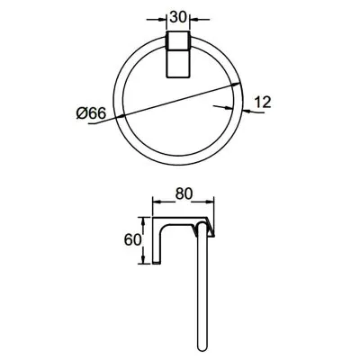 Кольцо для полотенец FRAP F30604-9, оружейная сталь