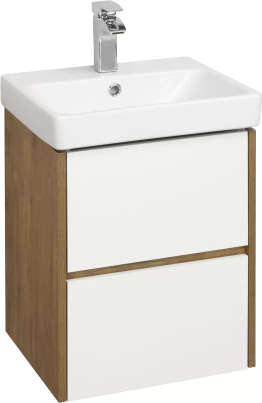 Тумба под раковину Aquaton Сканди 45 белая, дуб рустикальный 1A251601SDZ90