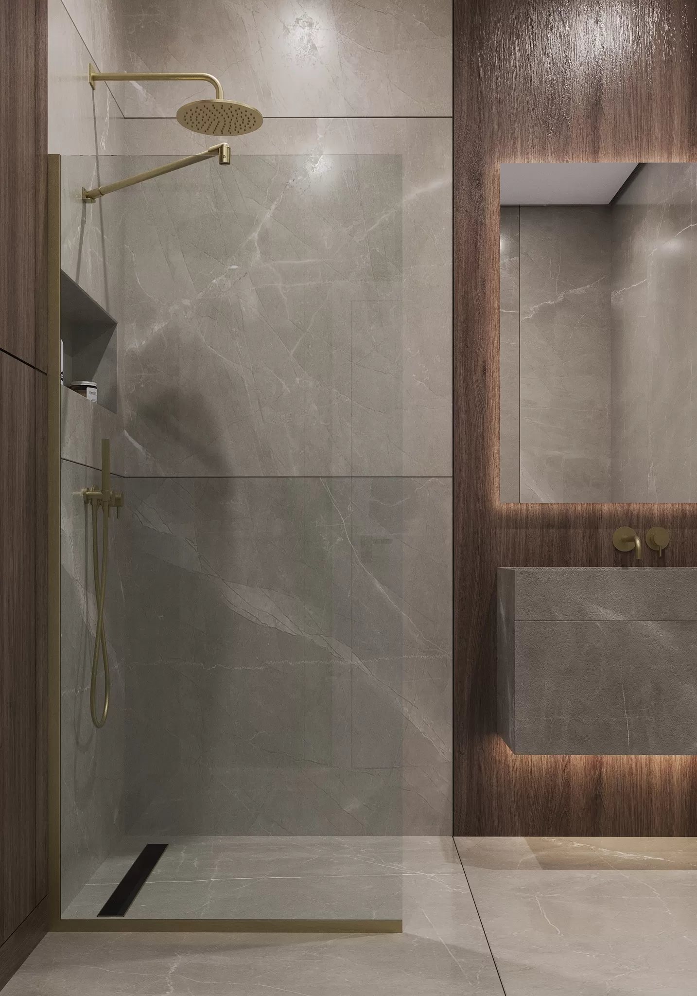 Душевая перегородка TP-890/17C-8 в узком  профиле 1950*890, стекло прозрачное 8 мм  (T13)