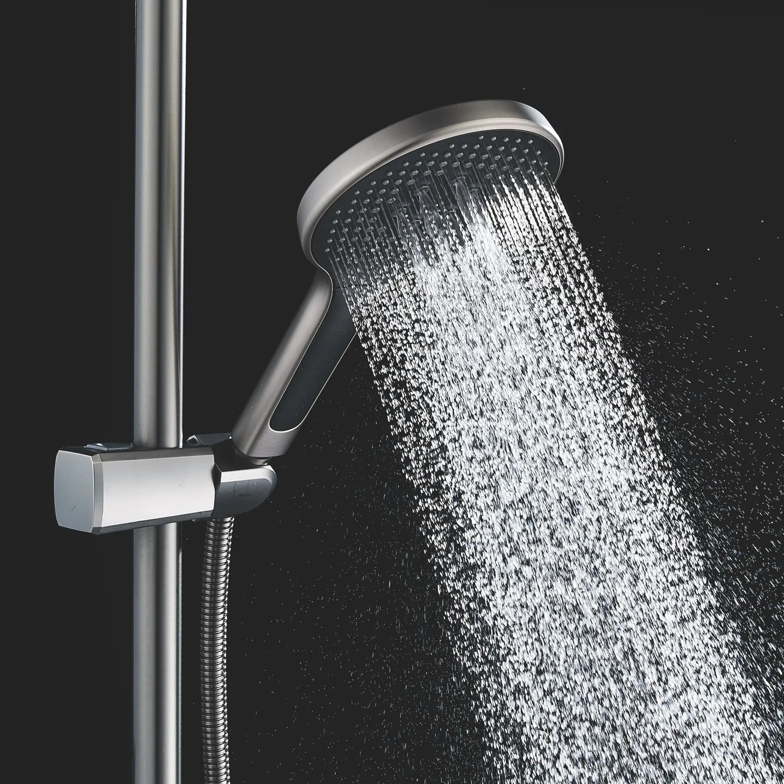 Душевая система Rose R3936T, оружейная сталь