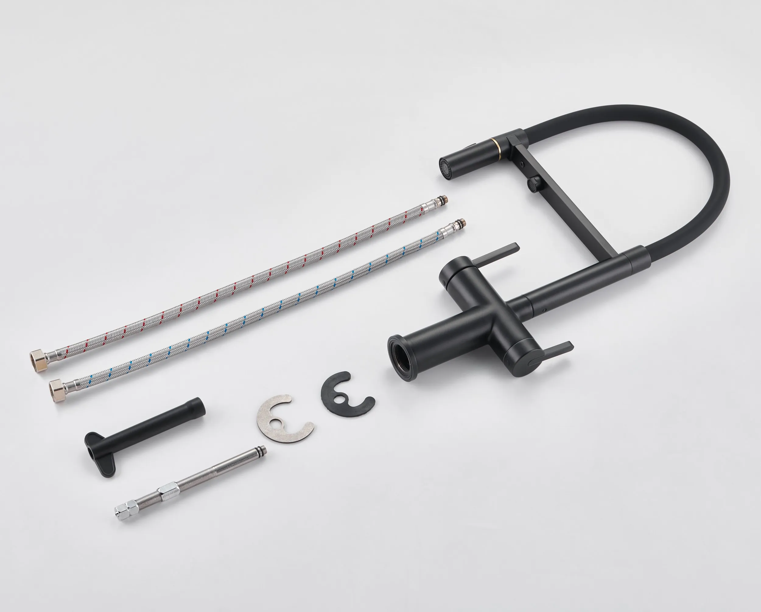 Смеситель для кухни с подключением фильтра для воды Rose R458H, черный