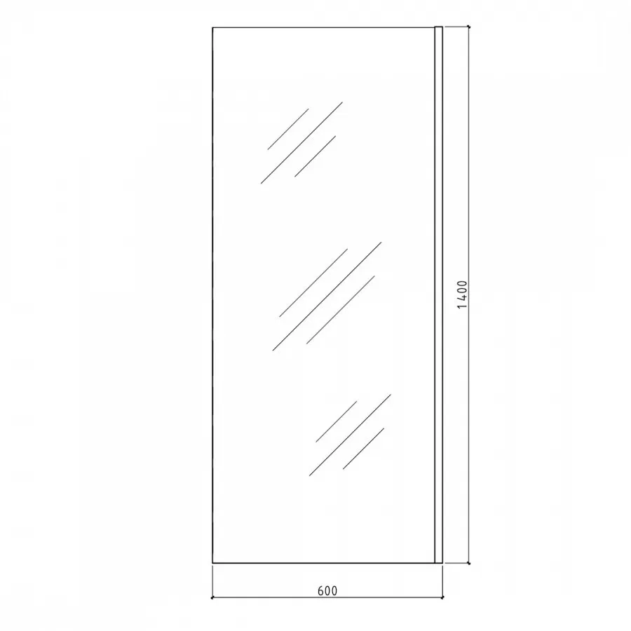 Шторка на ванну 60x140 Maretti Project Black PB41F6014099, черный профиль