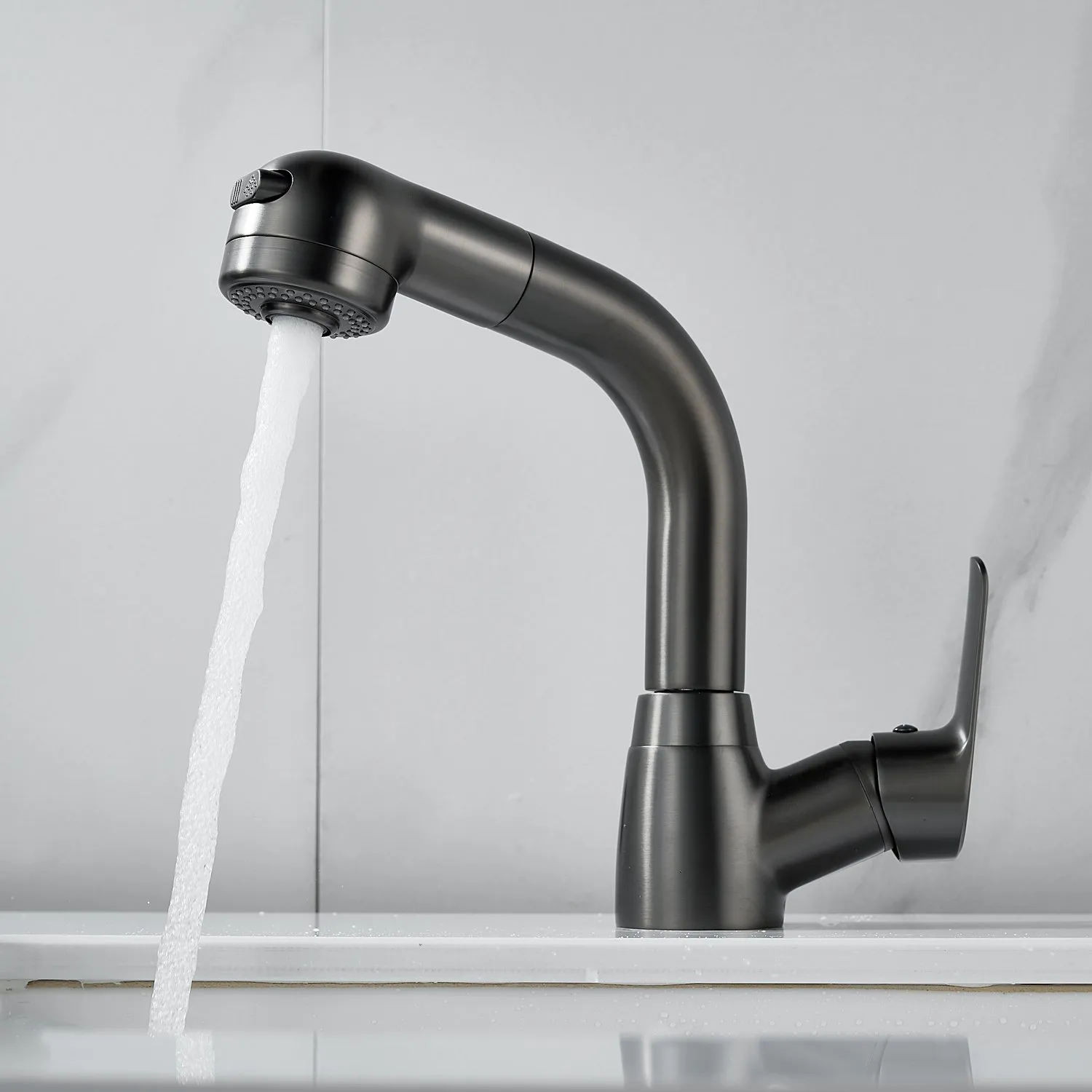 Смеситель для раковины многофункциональный Raffine F291T, оружейная сталь