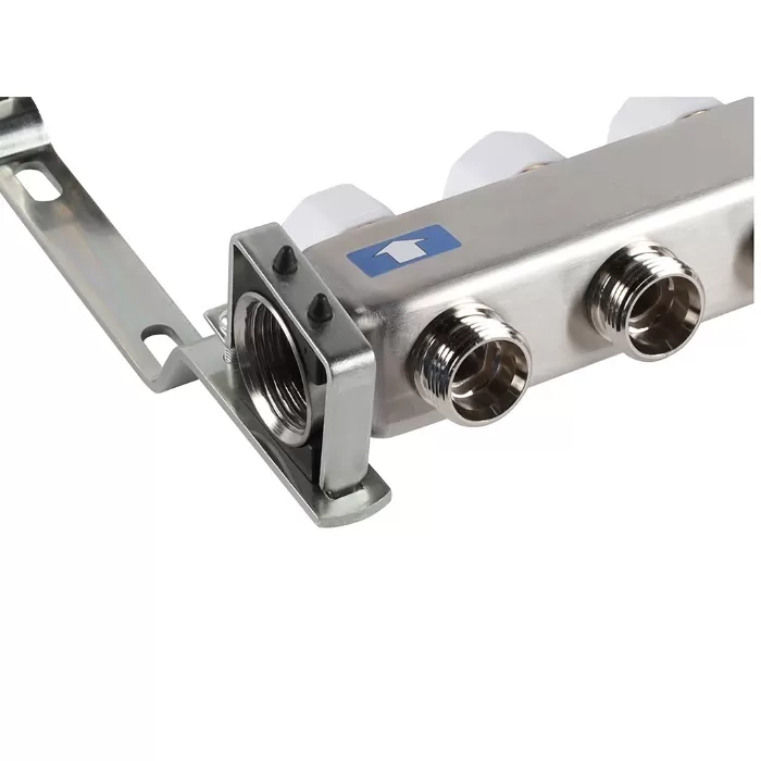 Коллектор Rommer 1"x3/4" на 7 контуров с запорными клапанами (нерж. сталь) (RMS-3200-000007)