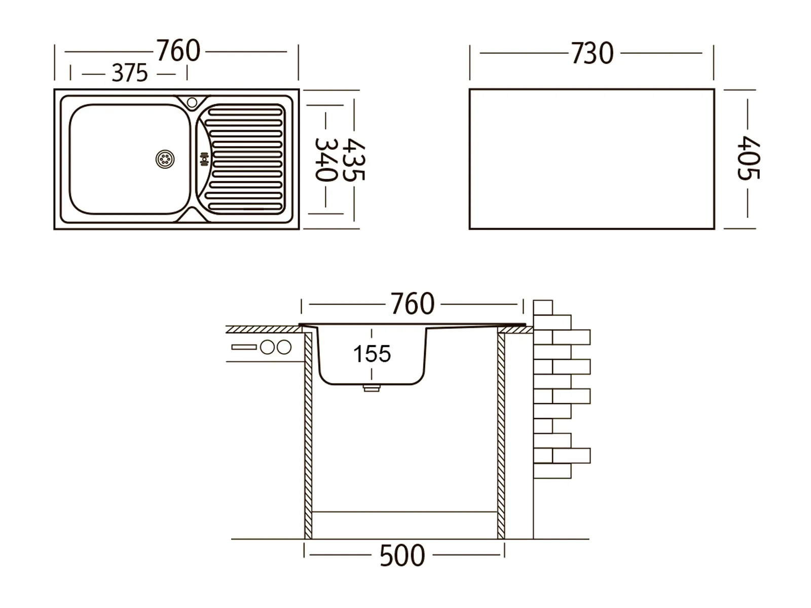 Кухонная мойка UKINOX Классика CLM760.435 --W6K 2L, 43,5*76